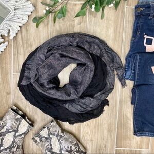 Nicole Marciano black silver shimmery scarf